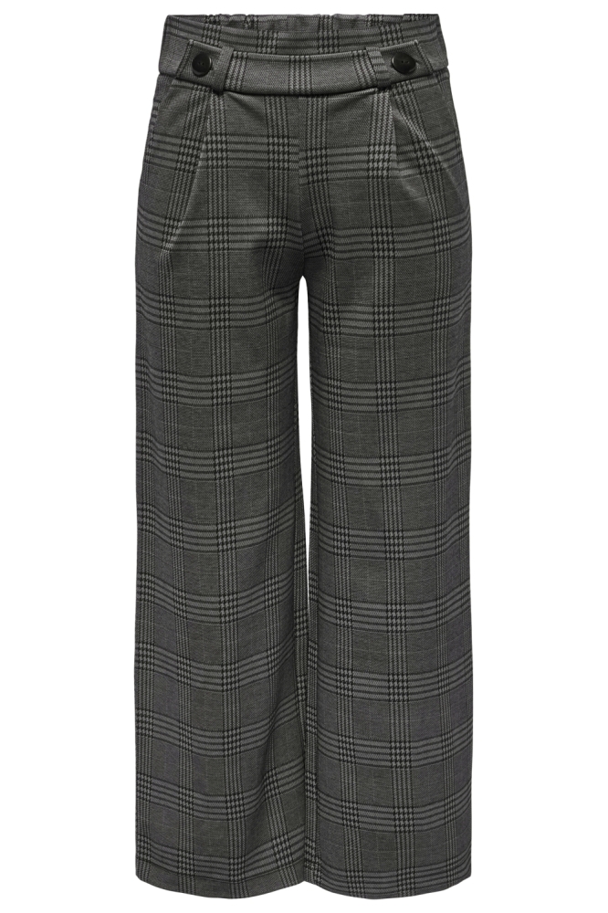JDYGEGGO MIA LONG CHECK PANT JRS NO 15242797 Granite Grey/DARK CHECK